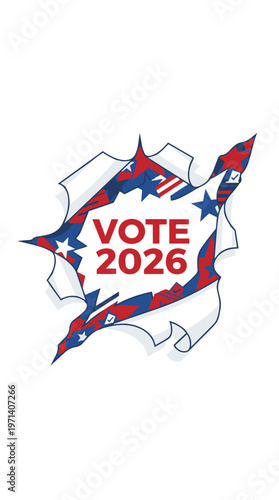 Simple Icon Based Minimal Poster for Midterm Election 2026 Vote Reminder, Clean Icon Style Poster Design for Midterm Election 2026 Voting Awareness, Modern Minimal Icon Poster for Midterm Election