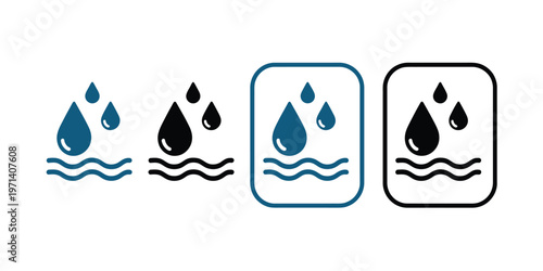 Humidity moisture icon water drop wave symbol vector design for air quality fabric care and environment concept