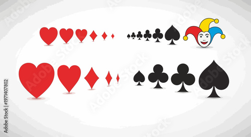 Jester Joker Playing Card Symbol Icons.