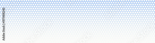 Triangles hexagonal grid halftone pattern faded texture ultra wide 32:9 aspect ratio white blue vector abstract background. Graphical half tone futuristic technology panoramic format light abstraction