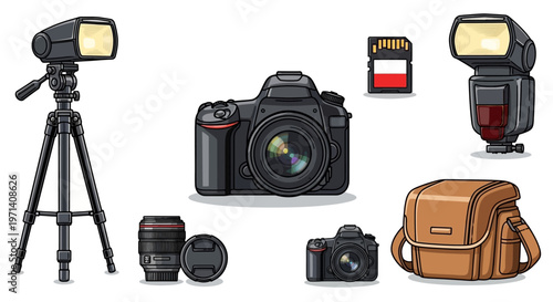 Collection of Photography Equipment and Accessories.