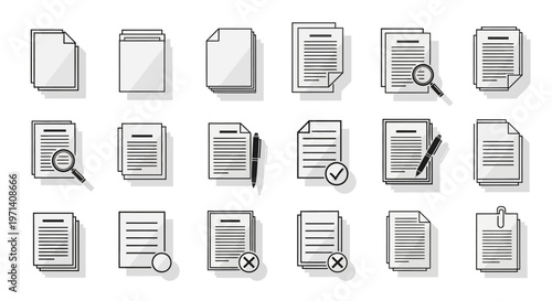 Collection of document file icons.