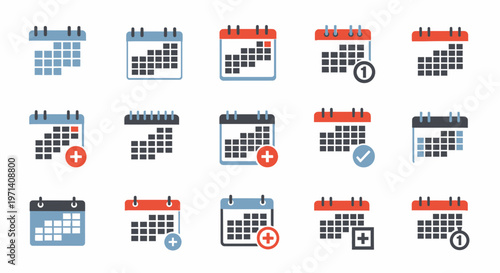 Collection of calendar icons.