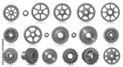 Collection of Various Metal Gears and Cogs.