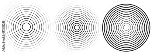 Concentric circles geometric element. Concentric segments of circles, random lines following a circle path. Spiral backgrounds. EPS vector illustration
