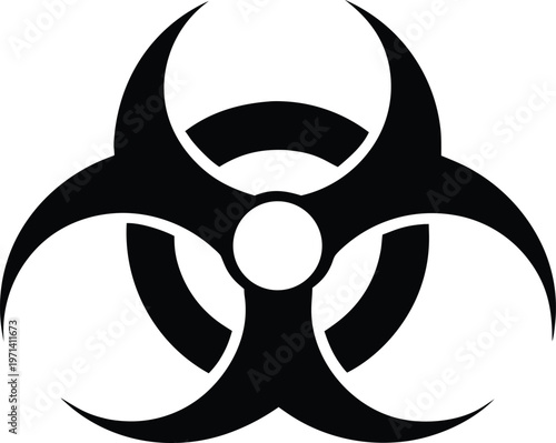 Black biohazard warning symbol vector illustration
