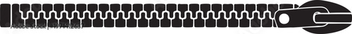 Black and white zipper detail a simple vector illustration of a closed zipper with a pull tab perfect for fashion or design concepts