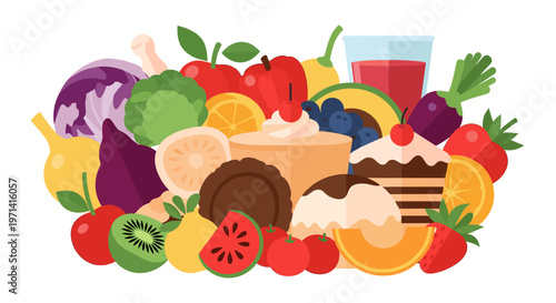 A vibrant and playful illustration of fruit, perfect for use in a variety of creative projects, evoking feelings of freshness and health.