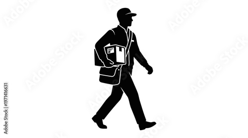 Man walking with a bag.
