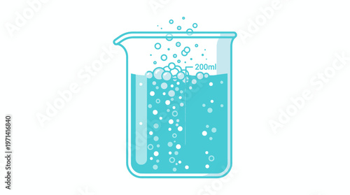 Beaker with Bubbles of Liquid.