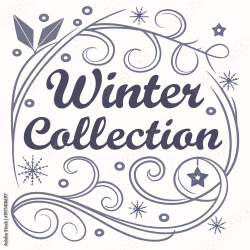 Vintage floral frame design for a happy Christmas and New Year greeting card featuring an ornamental snowflake pattern and retro vector holiday border art typography for t-shirt design