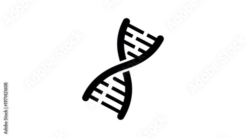 Black d n a helix on white background