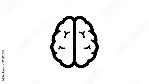 Black outline of human brain anatomy