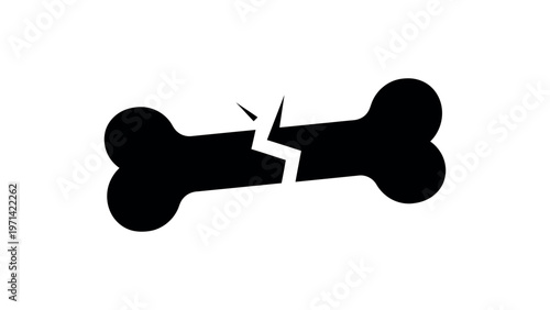 Black silhouette of a broken bone fracture