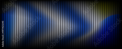 deep blue ribbed glass texture with wave lighting and soft vertical gradients on dark background, abstract futuristic design ideal for digital interfaces, branding, and tech visuals