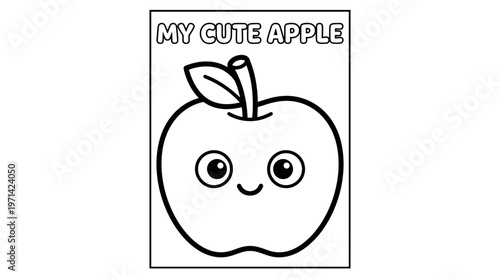 Colorful illustration of a smiling apple.