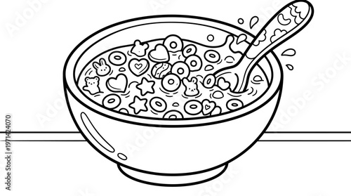 Colorful Cereal in a Bowl.