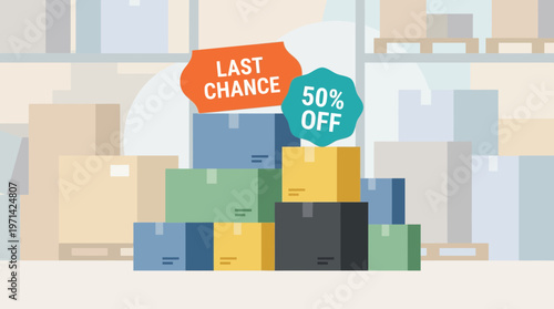 Last Chance Warehouse Sale with 50 Percent Off Discount