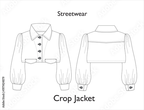 Woman Streetwear Crop Loose Jacket