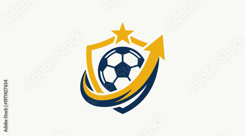 Soccer Club Emblem with Arrow and Shield