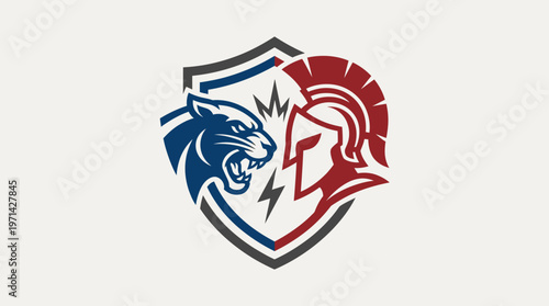 Panther vs. Spartan Logo Design