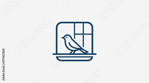 Bird in a Cage Icon Design
