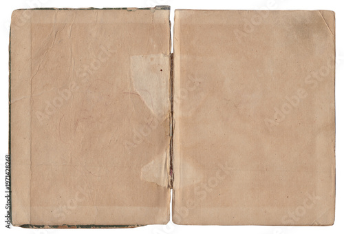 Vintage empty background of old book paper texture isolated