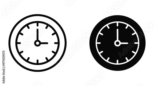 Contrasting analog clocks showing different background and design styles