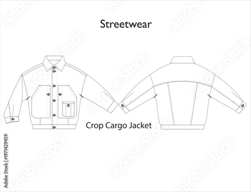 Woman Crop Cargo Streetwear Jacket