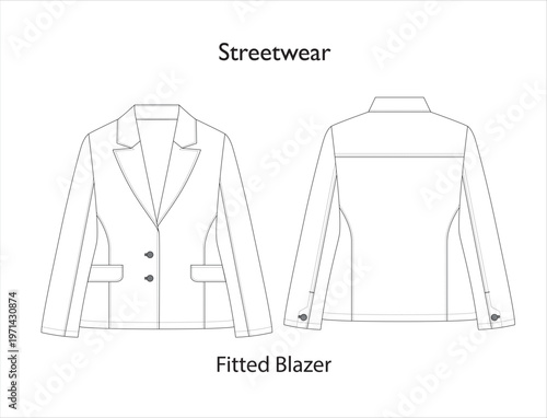 Woman fitted blazer jacket