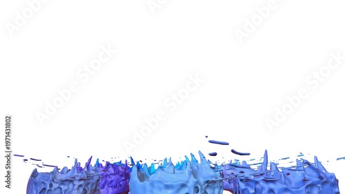 3D Blue Paint Splashes Dancing on Speaker Music Simulation Ink Motion Background 4K