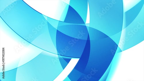 Blue White Geometric Tech Background Glossy Wavy Shapes Abstract Motion Loop 4K