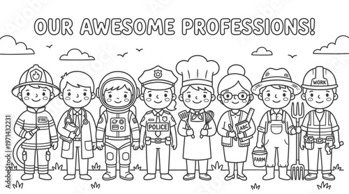 Group of people in various professions.