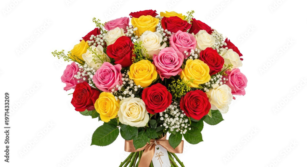 Fototapeta premium Vibrant rose bouquet a colorful arrangement for special occasions