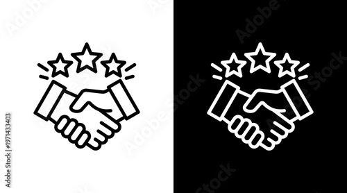 Trust Building White Icon Set Design