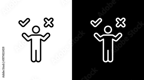 Decision Making White Icon Set Design