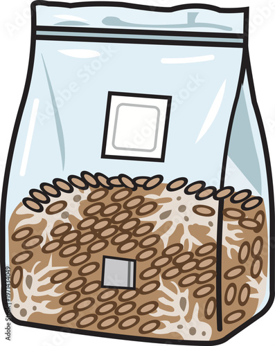 Grain Spawn Bag With Colonized Mycelium for Mushroom Cultivation and Home Growing Supplies