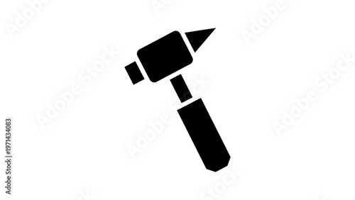Black silhouette of reflex hammer medical