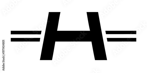 Highway symbol design in bold black color on white background
