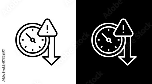 Downtime Alert White Icon Set Design