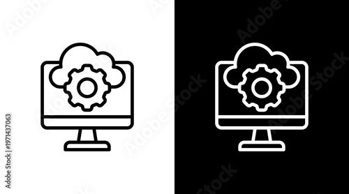 Api Monitoring White Icon Set Design