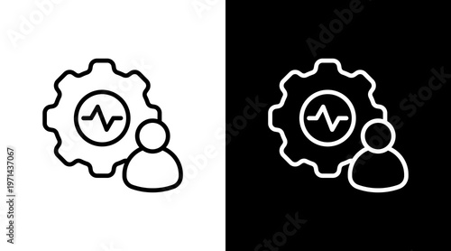 User Activity White Icon Set Design
