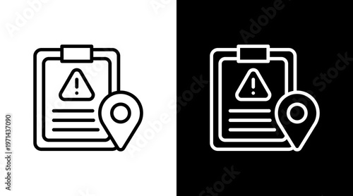Incident Report White Icon Set Design