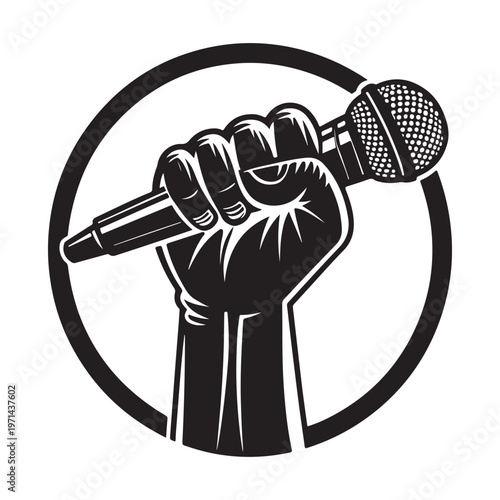 hand holding a microphone