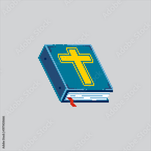 Pixel art illustration Bible Book. Pixelated Holy Bible. Bible Holy Book Icon pixelated for the pixel art game and icon for website and video game. old school retro.