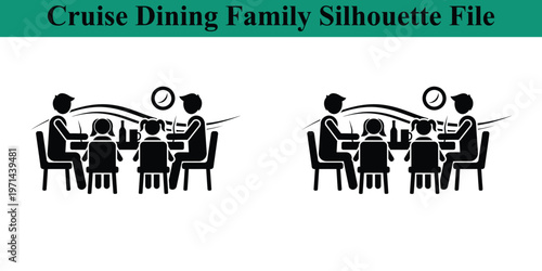 Family dining together on a cruise ship eating meal  happy family at restaurant