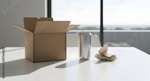 Minimal desk for sustainable habits.