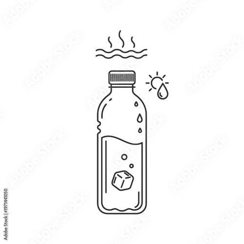 Silhouette of a Water Bottle Under the Sun