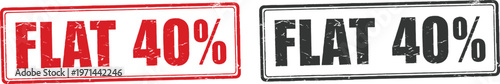 Flat 40 stamp in red and black