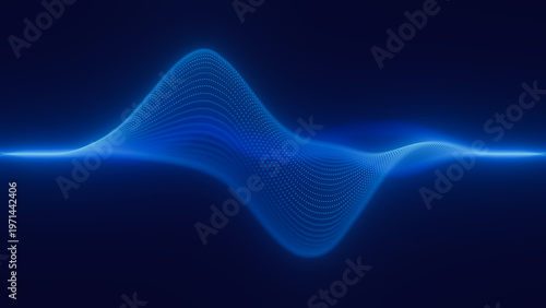 Bild auf Leinwand Audio blue waveform digital particle wave background